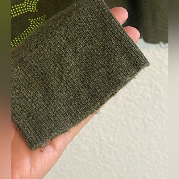 Zadig & Voltaire Cashmere Sweater with military color and crystals. NTW. Small - Picture 7 of 11